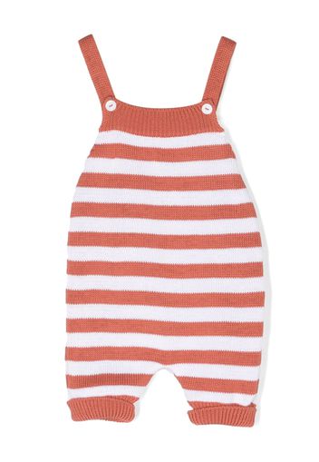 Little Bear striped knitted romper - Orange