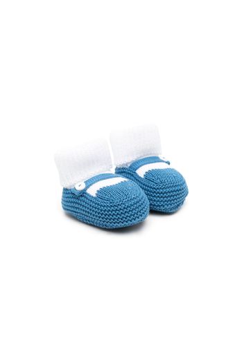 Little Bear slip-on knitted pre-walkers - BCO/OCEANO BLUE