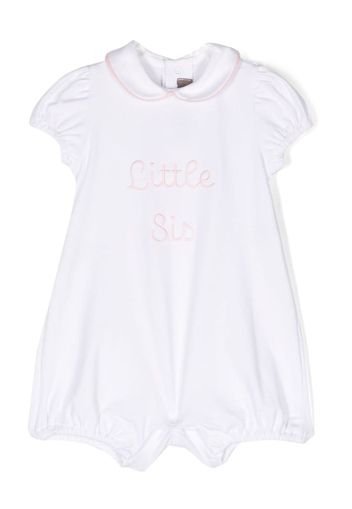 Little Bear embroidered-slogan stretch-cotton romper - Weiß