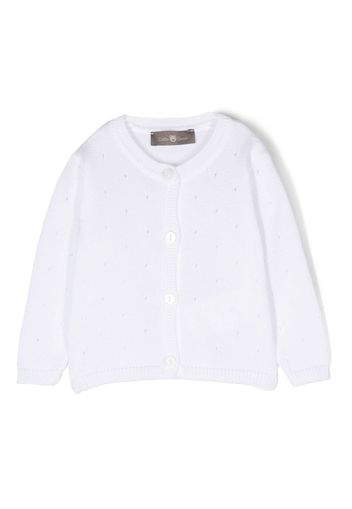 Little Bear buttoned long-sleeve knit cardigan - Weiß