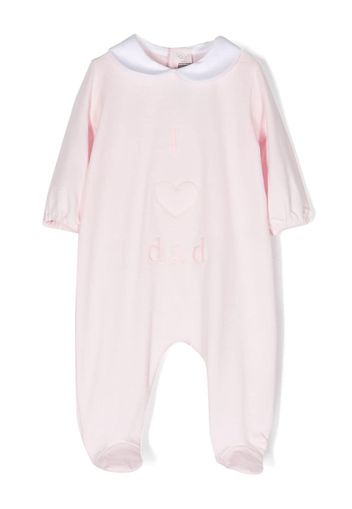 Little Bear heart motif embroidered-slogan pajamas - Rosa