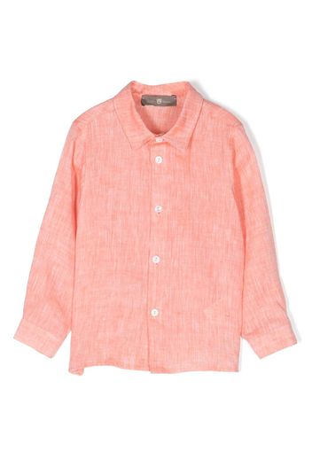 Little Bear button-fastening linen shirt - Orange