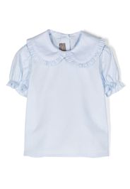 Little Bear ruffled-trim short-sleeved blouse - Blau