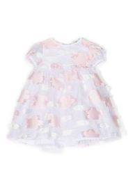 Little Bear floral-embroidered cotton dress - Weiß