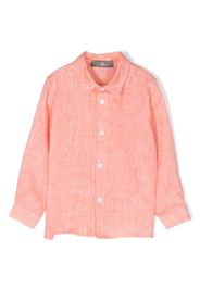 Little Bear button-fastening linen shirt - Orange