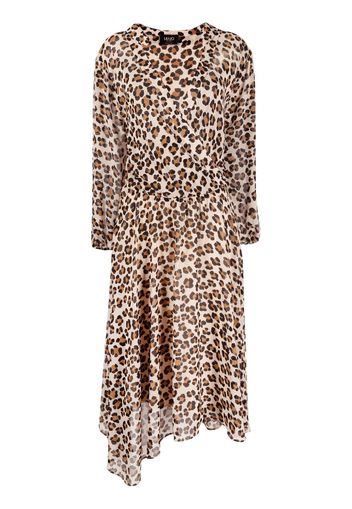 LIU JO Asymmetrisches Kleid mit Leoparden-Print - Nude