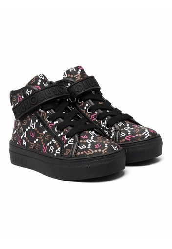 LIU JO logo print high-top sneakers - Schwarz