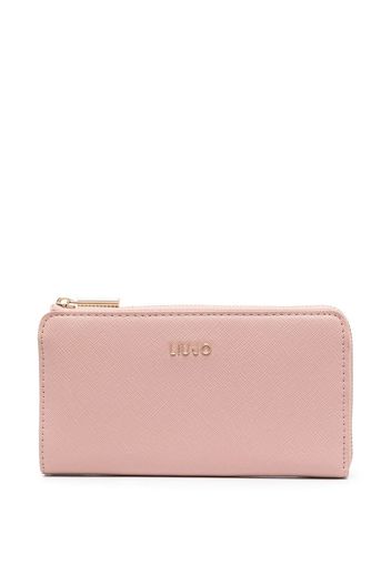 LIU JO logo-plaque textured wallet - Rosa