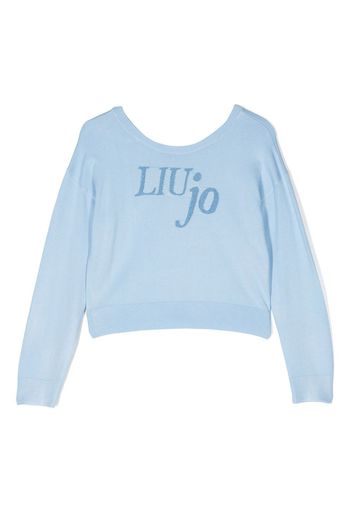 LIU JO lettering V-back T-shirt - Blau