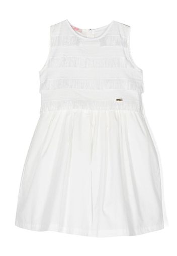 LIU JO logo-plaque fringed sleeveless dress - Weiß