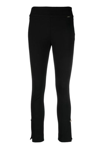 LIU JO logo-plaque side-slit leggings - Schwarz