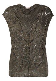 LIU JO sequin-embellished knitted sleeveless top - Grün