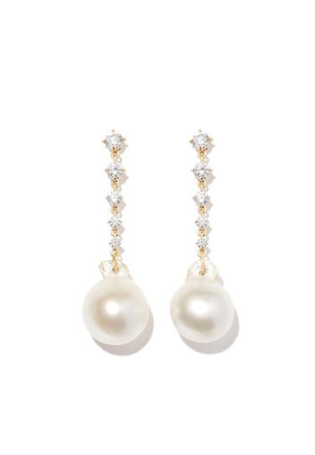 Lizzie Mandler Fine Jewelry 18kt yellow gold Éclat pearl and diamond earring