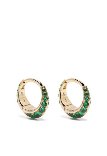 Lizzie Mandler Fine Jewelry 18kt yellow gold Double Sided emerald hoop earring