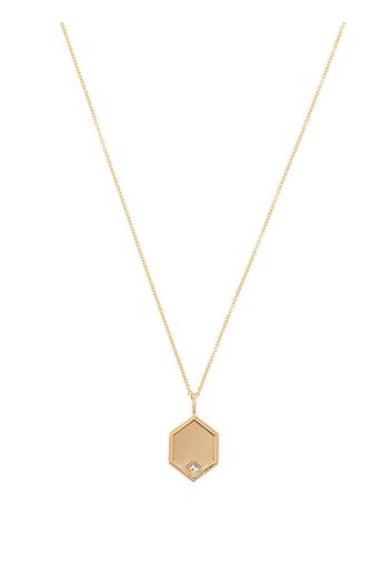 Lizzie Mandler Fine Jewelry 18kt yellow gold Hexagon charm diamond necklace