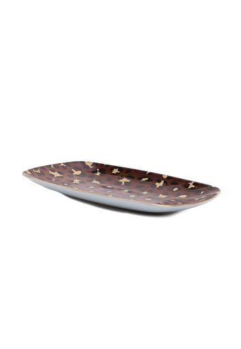 L'Objet leopard-pattern rectangle plate - Braun