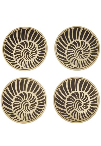 L'Objet L'OBJET SEASHELL COASTERS (SET OF 4) - Schwarz