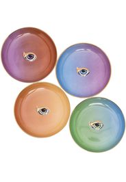 L'Objet Lito set of four porcelain plates - Blau