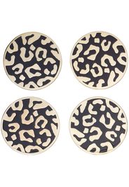 L'Objet leopard-print set of four coasters - Gold