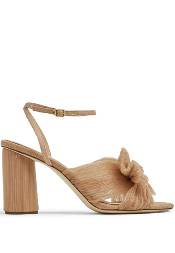 Loeffler Randall Camellia pleated knot 90mm sandals - Rosa