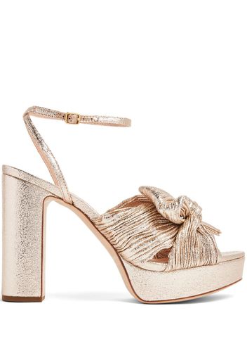 Loeffler Randall Natalia 115mm plissé-lamé sandals - Nude