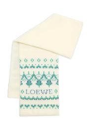 LOEWE Schal mit Fairisle-Muster - Weiß