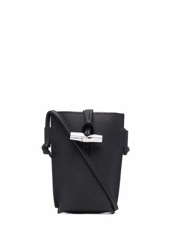 Longchamp Roseau leather phone holder - Schwarz