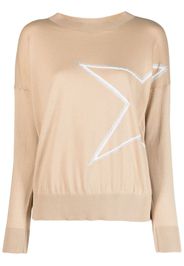 Lorena Antoniazzi star-appliqué boat-neck jumper - Braun