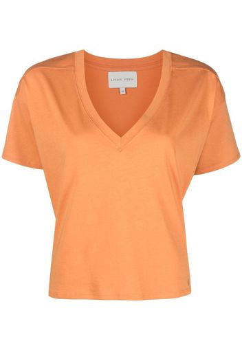 Loulou Studio T-Shirt mit V-Ausschnitt - Orange