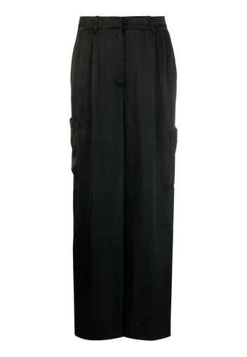 Loulou Studio satin-finish palazzo pants - Schwarz