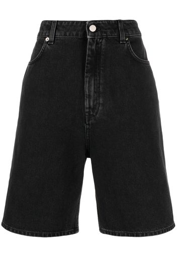 Loulou Studio washed denim organic cotton shorts - Schwarz