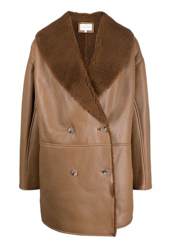 Loulou Studio Namo double-breasted shearling-lined coat - Braun