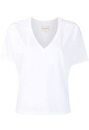 Loulou Studio T-Shirt mit V-Ausschnitt - Weiß