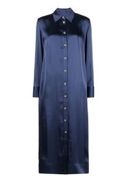 Loulou Studio Hemdkleid mit Satin-Finish - Blau