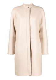 Loulou Studio Alabat shearling leather coat - Nude