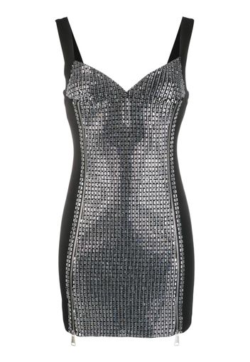 Loulou crystal-embellished sweetheart-neck dress - Schwarz