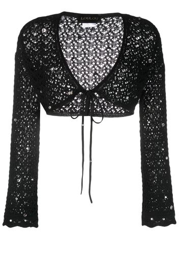 Loulou crystal-embellished knit top - Schwarz