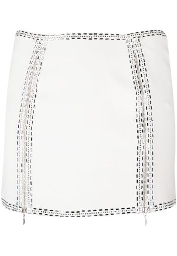 Loulou zip-detail crystal-embellished skirt - Weiß