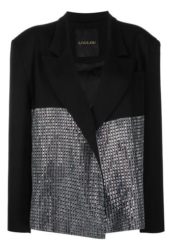 Loulou notched-lapels crystal embellished blazer - Schwarz