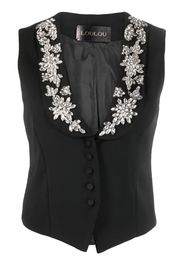 Loulou crystal-embellished sleeveless waistcoat - Schwarz