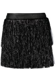 Loulou high-waisted fringed miniskirt - Schwarz
