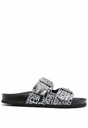 Love Moschino Sandalen mit Logo-Print - Schwarz