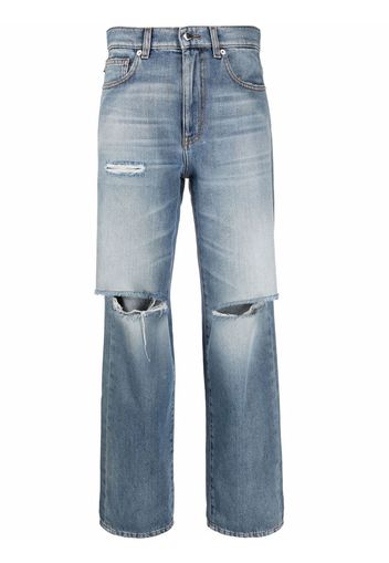 Love Moschino Gerade Jeans im Distressed-Look - Blau