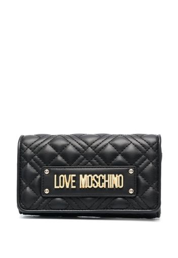 Love Moschino quilted foldover wallet - Schwarz