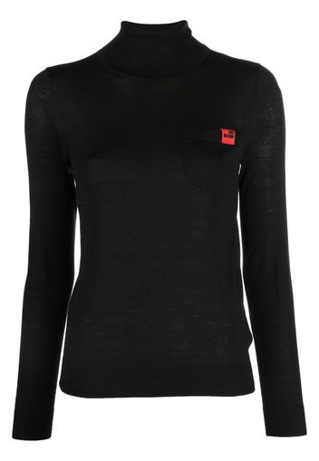 Love Moschino logo-patch high neck jumper - Schwarz