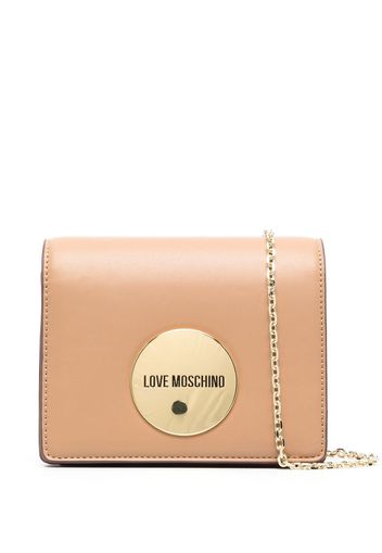 Love Moschino logo-plaque crossbody-bag - Nude