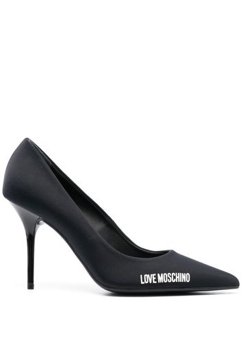 Love Moschino Pumps mit Logo-Print - Schwarz