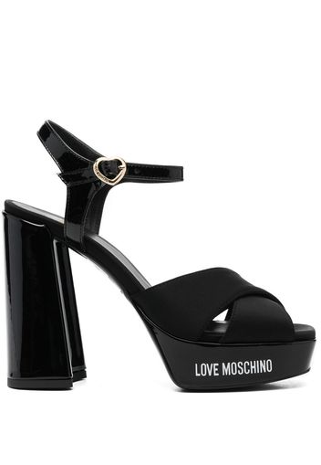 Love Moschino 130mm block-heel sandals - Schwarz