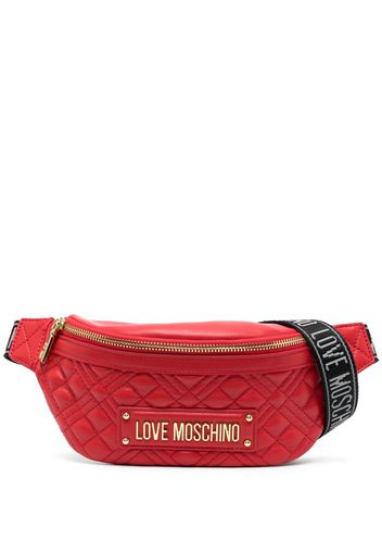 Love Moschino logo-lettering belt bag - Rot