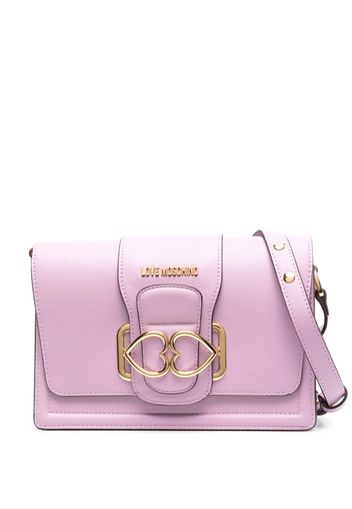 Love Moschino Schultertasche mit Herz-Schild - Rosa